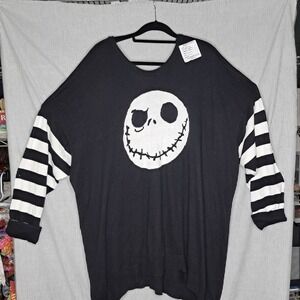 Disney Nightmare Before Christmas Jack  Sweater Black White Striped Size 5